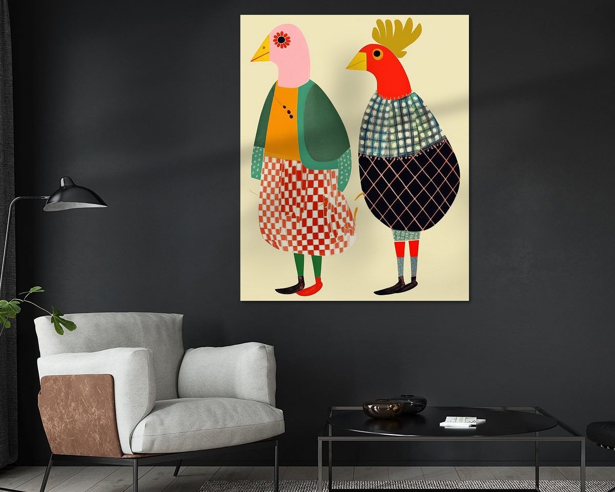 Voorbeeld van het werk in een kamer