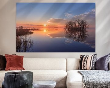 Sunrise at Tusschenwater in Drenthe by Marga Vroom