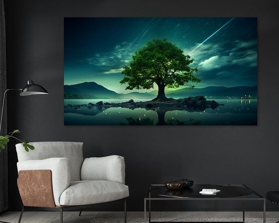 Voorbeeld van het werk in een kamer