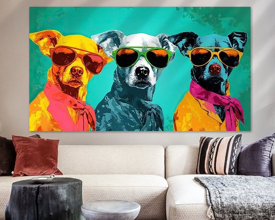 Voorbeeld van het werk in een kamer