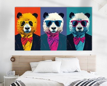 Warhol : Parade de pandas colorés sur ByNoukk