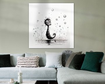 Seahorse sick of soap bubbles by Karina Brouwer