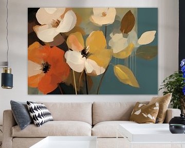 Flowers, modern and abstract in earth tones by Studio Allee