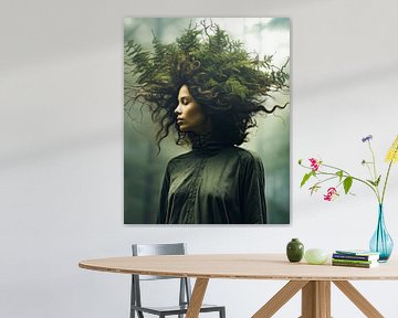 A spiritual portrait of a forest woman by Vlindertuin Art