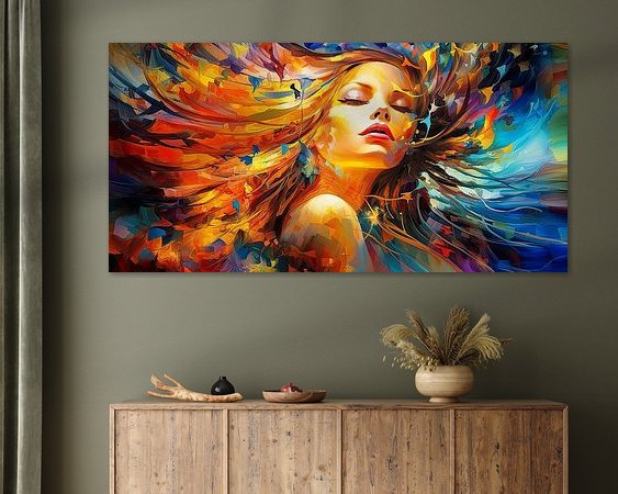 Voorbeeld van het werk in een kamer