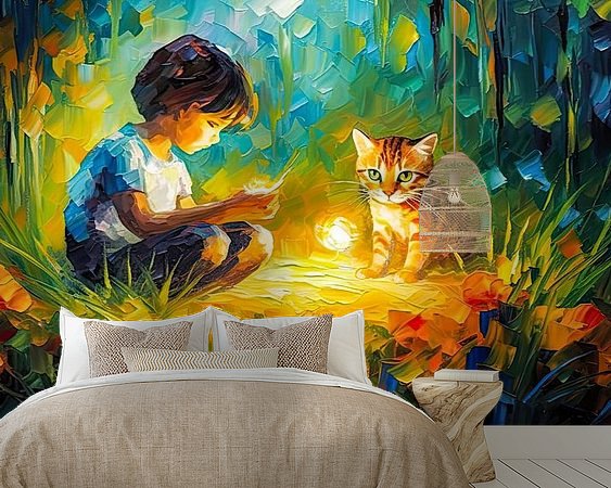 Voorbeeld van het werk in een kamer