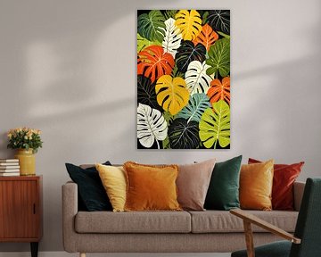 Illustration des feuilles de Monstera sur Dakota Wall Art