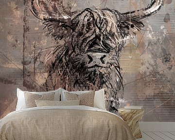 Tough and robust artwork of a Scottish highlander by Emiel de Lange