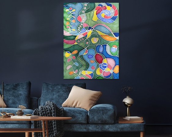 Voorbeeld van het werk in een kamer