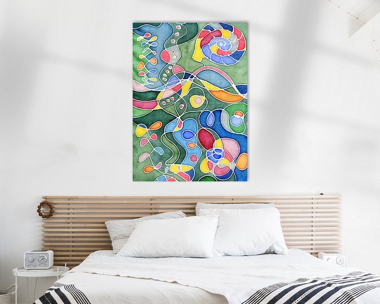 Voorbeeld van het werk in een kamer