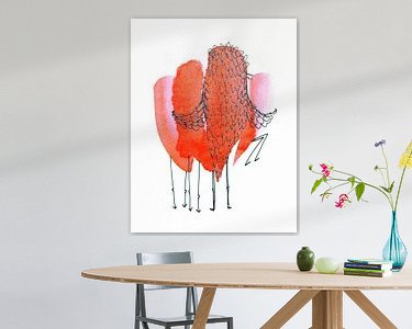 Voorbeeld van het werk in een kamer