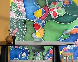 Voorbeeld van het werk in een kamer