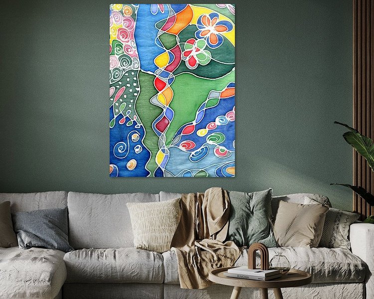 Voorbeeld van het werk in een kamer