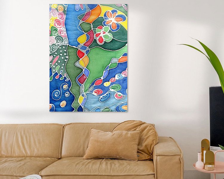 Voorbeeld van het werk in een kamer