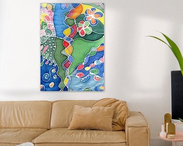 Voorbeeld van het werk in een kamer