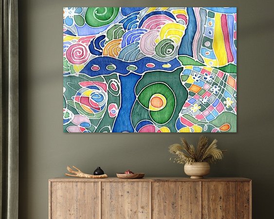 Voorbeeld van het werk in een kamer