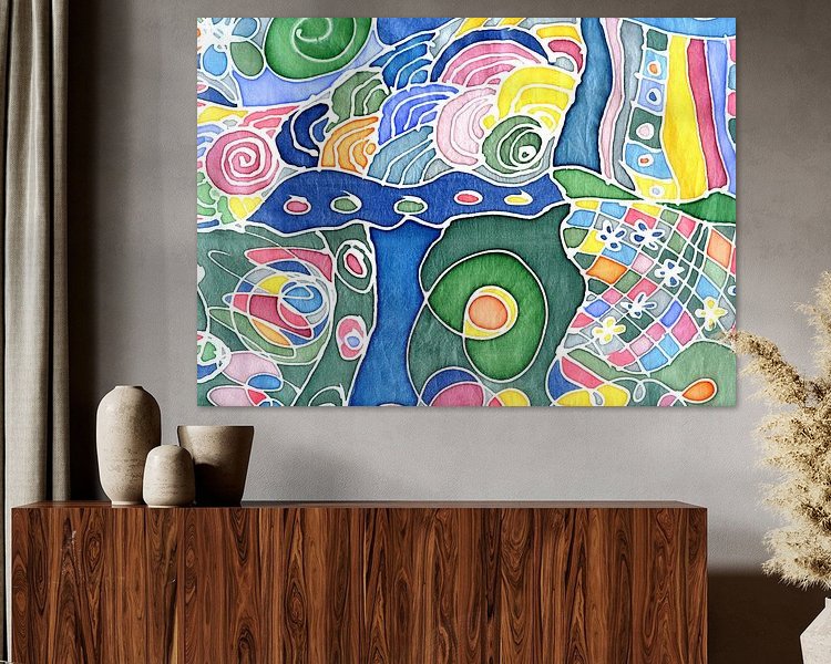 Voorbeeld van het werk in een kamer
