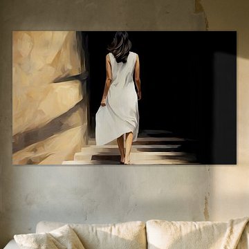 Stille Ascentie | Vrouw Witte Jurk van De Mooiste Kunst