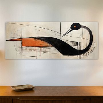 Tanz der Linien | Abstrakte Vogelkunst von Wunderbare Kunst