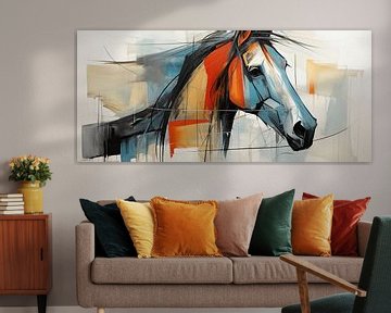 Essence Horse Portrait | Modern Horse Painting by Wonderful Art