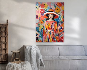 Sérénité colorée | Floral Portrait Art sur Art Merveilleux