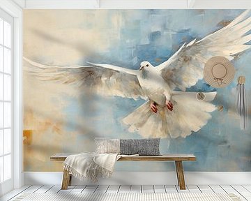 Wings of Harmony | Pigeon Flying Art by Wonderful Art