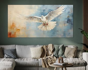 Wings of Harmony | Pigeon Flying Art by De Mooiste Kunst