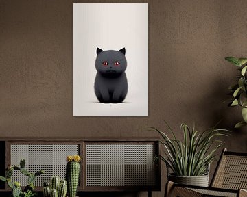 Cute gray cat with red eyes by haroulita