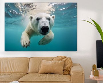 Zwemmende ijsbeer