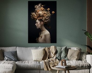 Flower Head Woman Digital Art