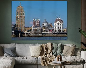 Skyline von Rotterdam Weißes Haus von Nicolette Eekhof