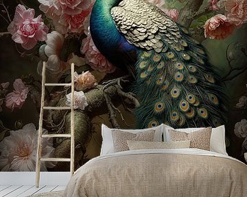 Peacock to wall perfection by Digitale Schilderijen