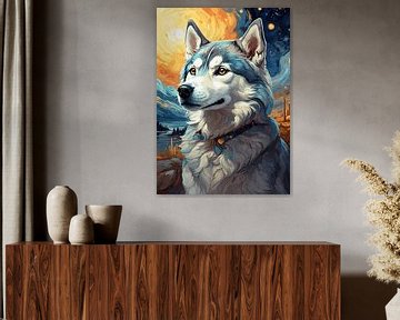 Siberische Husky Kunst van Vicky Hanggara