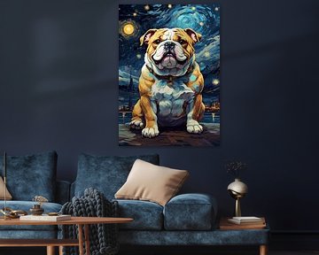 Bulldog Kunst van Vicky Hanggara