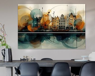 Amsterdam - aquarelle abstraite sur Ton Kuijpers