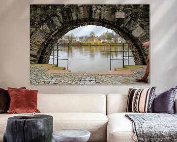 Maastricht, Blick auf das Stadtzentrum von der anderen Seite der Maas, Limburg (niederländische Provinz), Liebfrauenbasilika, St. Servatius-Basilika von Eugenio Eijck