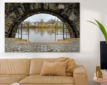 Maastricht, view of the city centre from across the river Maas, Limburg (Dutch province), Basilica of Our Lady, Basilica of Saint Servatius