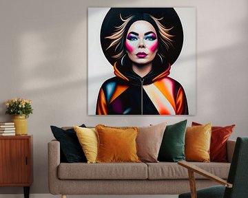 Portrait 2 of popular Icelandic singer Björk by The Art Kroep