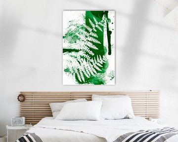 Green Fern Abstract Print by Lies Praet