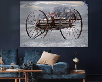 Antieke hooihark op wielen van Jaap Bosma Fotografie