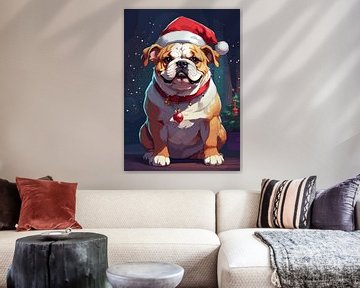Kerst Bulldog van Vicky Hanggara