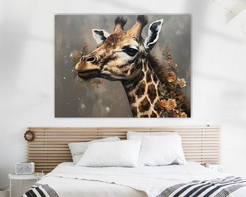 Goldene Zärtlichkeit | Giraffe von Eva Lee