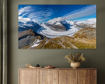 Aletsch Glacier in autumn by Kees van den Burg