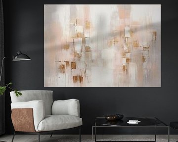 Gouden Eenvoud | Abstract Gold Canvas van Abstract Schilderij