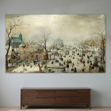 Winterlandschaft mit Schlittschuhläufern - Hendrick Avercamp
