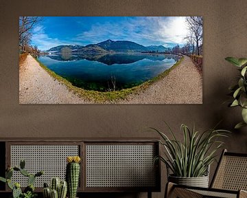 The Zellersee in autumn panorama by Christa Kramer