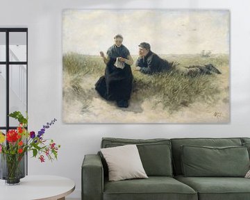 Boy and girl in the dune