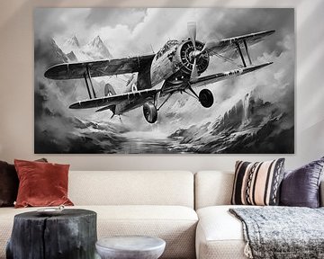 Oud vintage vliegtuig in de lucht van Animaflora PicsStock