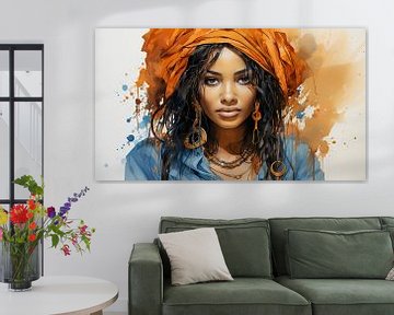 Portrait d'une femme africaine avec des dreadlocks sur Animaflora PicsStock