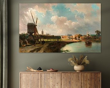 Gezicht op Den Haag, vanaf de Delftse vaart in de 17e eeuw